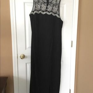 Formal Black and Silver Dress with lace accents